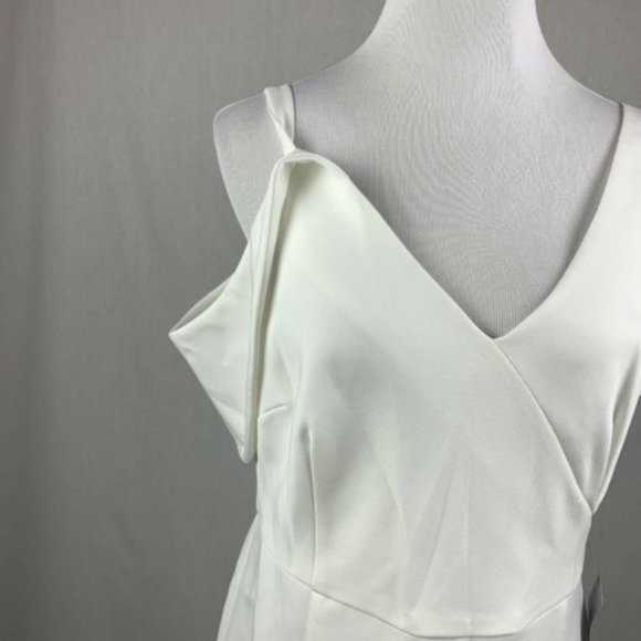 Chelsea28 White Ruffle Asymetrical Hem Dress - Picture 4 of 7